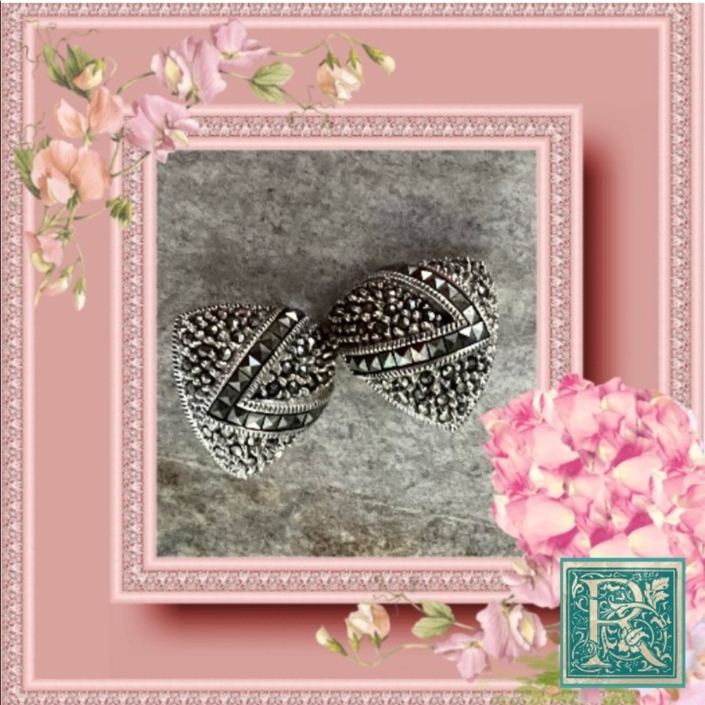 Judith Jack Sterling Marcasite Clip-on Earrings​